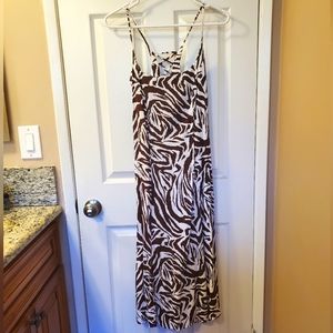 Animal Print Long Strappy Handmade Dress in a Size Small